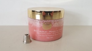 6 X BRAND NEW KEDMA SALT SCRUB / PEACH & HONEY WITH DEAD SEA MINERALS & NATURAL OILS - 500G RRP $534.00