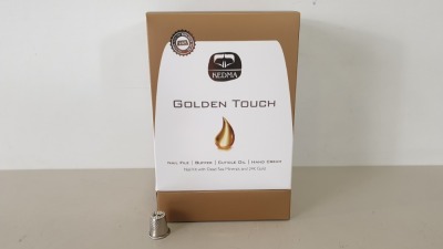 6 X BRAND NEW KEDMA GOLDEN TOUCH SET INCLUDING NAIL FILE - CUTICLE OIL - BUFFER - HAND CREAM. NAIL KIT WITH DEAD SEA MINERALS AND 24K GOLD RRP $594.00