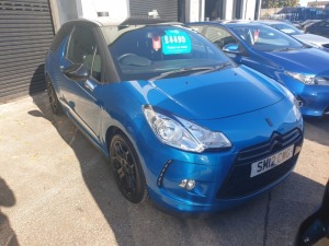 BLUE CITROEN DS3 DSTYLE +.Reg : SM12CWG, Mileage : 42475Details: PETROLWITH 1 KEYENGINE SIZE 1598CCMOT UNTIL 30/06/2021WITH LOG BOOK