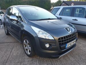 GREY PEUGEOT 3008 EXCLUSIVE HDI S-A. ( DIESEL )Reg : GF60NOH, Mileage : 101563Details: WITH 2 KEYSENGINE SIZE 1560CCMOT UNTIL 15/07/2021AUTOMATICWITH LOG BOOK