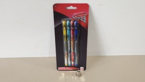 168 X BRAND NEW DISNEY PIXAR CARS, 4 PACK OF POP UP PENCILS - IN 6 BOXES