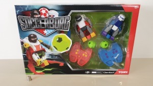 24 X BRAND NEW BOXED TOMY OMNIBOT SOCCERBORG WITH ACCESSORIES INCLUDED - IN 8 CARTONS