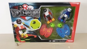 24 X BRAND NEW BOXED TOMY OMNIBOT SOCCERBORG WITH ACCESSORIES INCLUDED - IN 8 CARTONS