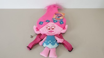 84 X BRAND NEW TROLLS POPPY HEAD PLUSH BACKPACKS IN 7 BOXES