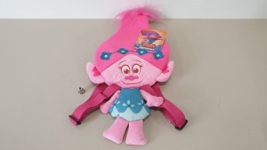 84 X BRAND NEW TROLLS POPPY HEAD PLUSH BACKPACKS IN 7 BOXES