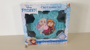 60 X BRAND NEW DISNEY FROZEN CLAY CREATION SET INCLUDES 1M SILK, 1M ELASTIC, 12 X CLAY PACKS, 2X CLAY MOULDS, CLAY ROLLER ETC - IN 5 BOXES