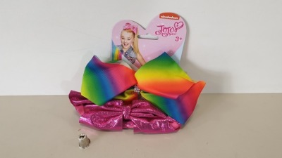 60 X BRAND NEW NICKELODEON JOJO SIWA BOW SET - RAINBOW/HOT PINK IN 3 BOXES