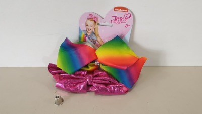 60 X BRAND NEW NICKELODEON JOJO SIWA BOW SET - RAINBOW/HOT PINK IN 3 BOXES