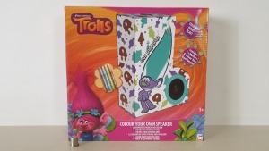 72 X BRAND NEW TROLLS GUY DIAMOND COLOUR YOUR OWN VELVET SPEAKERS - IN 3 CARTONS