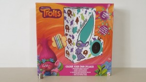 72 X BRAND NEW TROLLS GUY DIAMOND COLOUR YOUR OWN VELVET SPEAKERS - IN 3 CARTONS