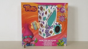 72 X BRAND NEW TROLLS GUY DIAMOND COLOUR YOUR OWN VELVET SPEAKERS - IN 3 CARTONS