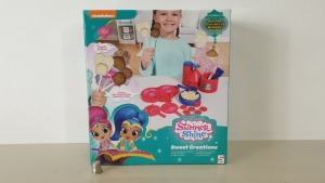 30 X BRAND NEW NICKELODEON SHIMMER & SHINE SWEET CREATIONS, CONTAINING MOULDS, WRAPPERS, STICKS, MELTING UNIT SPOON AND STIRRER ETC - IN 5 BOXES