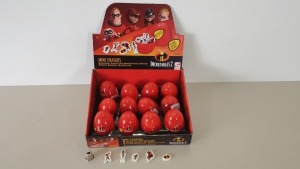 480 X BRAND NEW DISNEY INCREDIBLES 2 COLLECTABLE SECRET EGG - MINI ERASERS ( 6 ERASERS PER EGG ) - IN 10 BOXES