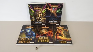 60 X BRAND NEW PACKS OF 5 MARVEL AVENGERS INFINITY WAR PAPERBACK NOVELS IN 15 CARTONS