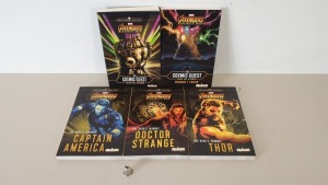 60 X BRAND NEW PACKS OF 5 MARVEL AVENGERS INFINITY WAR PAPERBACK NOVELS IN 15 CARTONS