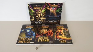 60 X BRAND NEW PACKS OF 5 MARVEL AVENGERS INFINITY WAR PAPERBACK NOVELS IN 15 CARTONS