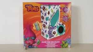 72 X BRAND NEW TROLLS GUY DIAMOND COLOUR YOUR OWN VELVET SPEAKERS - IN 3 CARTONS