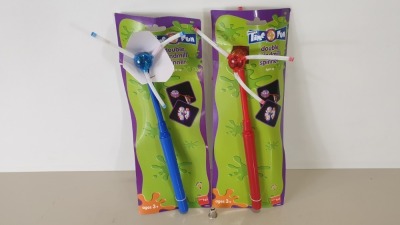 192 X BRAND NEW SMIFFYS 'TIME 4 FUN' DOUBLE WINDMILL SPINNER WITH BATTERY INCLUDED (LIGHT UP) - IN 2 BOXES