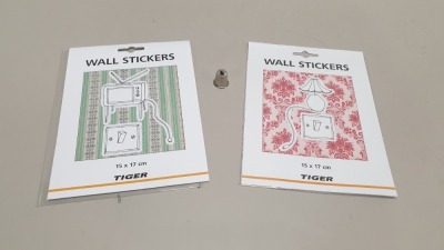 1,920 X BRAND NEW TIGER WALL STICKERS ( 15 X 17CM) (TV AND SWITCH) - IN 20 BOXES