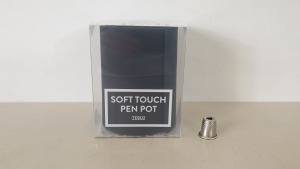 200 X BRAND NEW TESCO SOFT TOUCH PEN POT IN BLACK - IN 5 BOXES