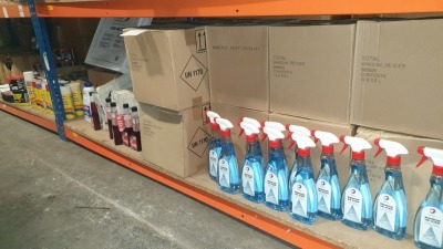 APPROX 324 PIECE ASSORTED CAR LOT CONTAINING APPROX 252 X 500ML TOTAL WINDOW DE-ICER AND APPROX 72 X 250ML REDEX FUEL SYSTEM CLEANER (PETROL) - ON ONE SHELF