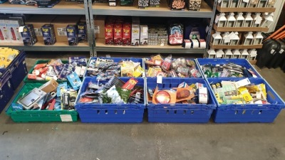 APPROX 1000 PIECE ASSORTED LOT CONTAINING VARIOUS AUTOCARE WORKSHOP CONSUMABLES IE SCREWS, BOLTS FUSES ETC, LOCTITE SUPER GLUE, VARIOUS CAR AIR FRESHENERS, MAYPOLE TOWING AND TOURING ACCESSORIES, AUTOCARE FIRST AID KITS ETC - IN 8 TRAYS