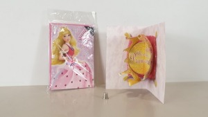 APPROX 1000 X BRAND NEW PRINCESS POP UP 4TH BIRTHDAY CARDS IN 4 CARTONS