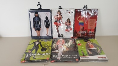 48 X BRAND NEW FANCY DRESS COSTUMES IE. SMIFFYS, FEVER - IN ASSORTED DESIGNS / THEMES - IN 2 CARTONS