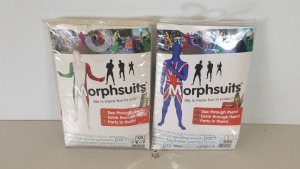 29 X BRAND NEW ASSORTED FLAG STYLED MORPHSUITS ( 20 X ITALY IN SIZE XXL AND 9 X UNION JACK IN L) - IN ONE BOX