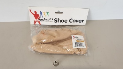 131 X BRAND NEW MORPHSUITS GOLD SHOE COVERS - IN ONE BOX