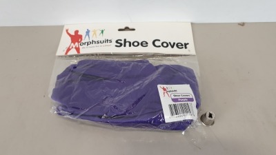 200 X BRAND NEW MORPHSUITS PURPLE SHOE COVER - IN ONE BOX