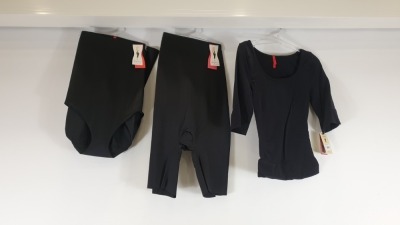 20 X BRAND NEW ASSORTED SPANX I.E SLIMPLICITY PANTYS, ELBOW LENGTH SCOOP KNECKS AND HIGH WAISTED SHORTS