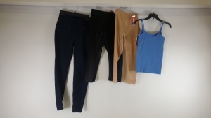 20 PIECE BRAND NEW ASSORTED SPANX LOT CONTAINING SPANX DRESS TO SLIMPRESS SUEDE LEGGINGS IN XL ($82.00), DENIM LEGGINGS IN XS, DESS TO SLIMPRESS BOLD BLACK SLIMMING SKIRT SIZE 6 ($88.00) ETC