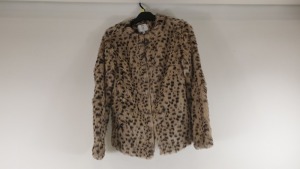 10 X BRAND NEW DOROTHY PERKINS TALL BROWN LEOPARD PRINT CURVED EDGE TO EDGE COAT (SIZE UK14) - IN 2 BOXES TOTAL RRP £550.00