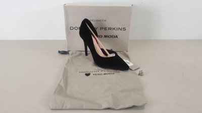 15 X BRAND NEW DOROTHY PERKINS VERO MODA BLACK HIGH HEELS IN SIZE 6 TOTAL RRP £675.00