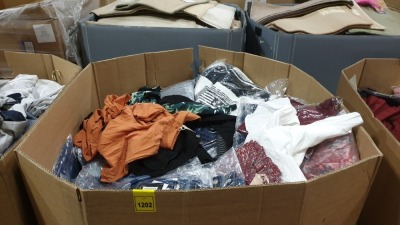 FULL PALLET OF CLOTHING IE BOOHOO MAN JEANS, RETRO&ICONE JACKETS, LILY PARIS TOP, KILIBBI TOPS AND VARIOUS OTHER TOPS,PANTS,JUMPERS,JACKETS ETC