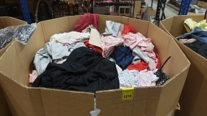 FULL PALLET OF CLOTHING IE SENSE JUMPSUIT, YARE TOPS, YARE PANTS, BODY FLIRT BOUTIQUE DRESSES, BEAUTIFUL GIRLS PYJAMAS, XLACATI DRESSES AND VARIOUS OTHER TOPS, DRESSES ETC