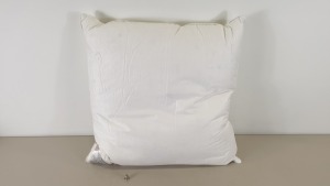 10 X BRAND NEW BAGGED NIMBUS EMPORIUM LUXURIOUS CUSHIONS (SUPERIOR NEW WHITE HUNGARIAN GOOSE DOWN) SIZE 65 X 65 CM - IN 2 BOXES