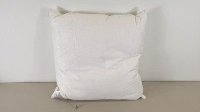 10 X BRAND NEW BAGGED NIMBUS EMPORIUM LUXURIOUS CUSHIONS (SUPERIOR NEW WHITE HUNGARIAN GOOSE DOWN) SIZE 65 X 65 CM - IN 2 BOXES