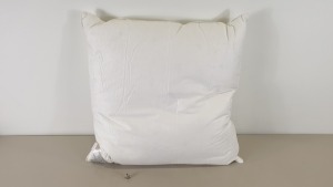 10 X BRAND NEW BAGGED NIMBUS EMPORIUM LUXURIOUS CUSHIONS (SUPERIOR NEW WHITE HUNGARIAN GOOSE DOWN) SIZE 65 X 65 CM - IN 2 BOXES