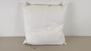 10 X BRAND NEW BAGGED NIMBUS EMPORIUM LUXURIOUS CUSHIONS (SUPERIOR NEW WHITE HUNGARIAN GOOSE DOWN) SIZE 65 X 65 CM - IN 2 BOXES