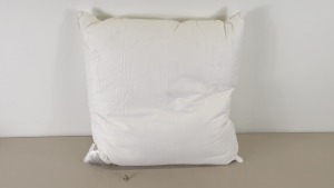 10 X BRAND NEW BAGGED NIMBUS EMPORIUM LUXURIOUS CUSHIONS (SUPERIOR NEW WHITE HUNGARIAN GOOSE DOWN) SIZE 65 X 65 CM - IN 2 BOXES