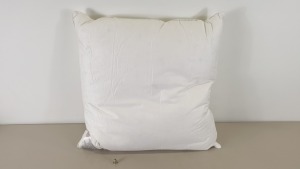 10 X BRAND NEW BAGGED NIMBUS EMPORIUM LUXURIOUS CUSHIONS (SUPERIOR NEW WHITE HUNGARIAN GOOSE DOWN) SIZE 65 X 65 CM - IN 2 BOXES