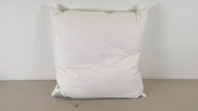 10 X BRAND NEW BAGGED NIMBUS EMPORIUM LUXURIOUS CUSHIONS (SUPERIOR NEW WHITE HUNGARIAN GOOSE DOWN) SIZE 65 X 65 CM - IN 2 BOXES