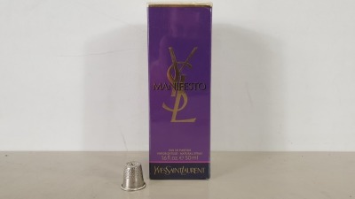 2 X BRAND NEW BOXED YSL MANIFESTO 50ML EAU DE PARFUM AND 2 X BRAND NEW BOXED YSL 50ML BLACK OPIUM EAU DE TOILETTE