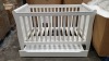 BRAND NEW MOTHERCARE HIGH GLOSS WHITE SLEIGH COT BED WITH STORAGE DRAWER - (KB488) - RRP £299 - IN 2 BOXES