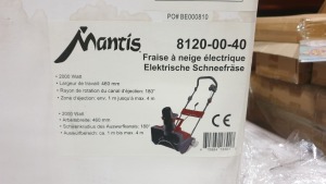 4 X MANTIS 2000 WATT ELECTRIC SNOWBLOWERS (8120-00-40) - BOXED