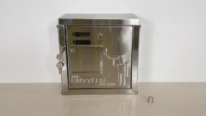 4 X STAINLESS STEEL BUTLER CIGARETTE BINS