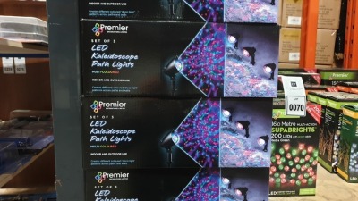 12 X BRAND NEW PREMIER SET OF 3 LED KALEIDOSCOPE PATH LIGHTS COLOUR WARM WHITE (INDOOR OUTDOOR)