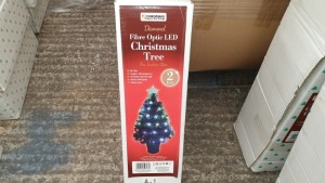 6 X BRAND NEW CHRISTMAS WORKSHOP 2FT FIBRE OPTIC LED CHRISTMAS TREE WITH BOWS - 60 LED LIGHTS - IN 1 BOX